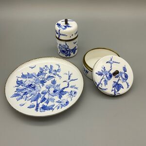 Vintage Enamelware Vanity Set 3 Piece Handmade in Austria LS